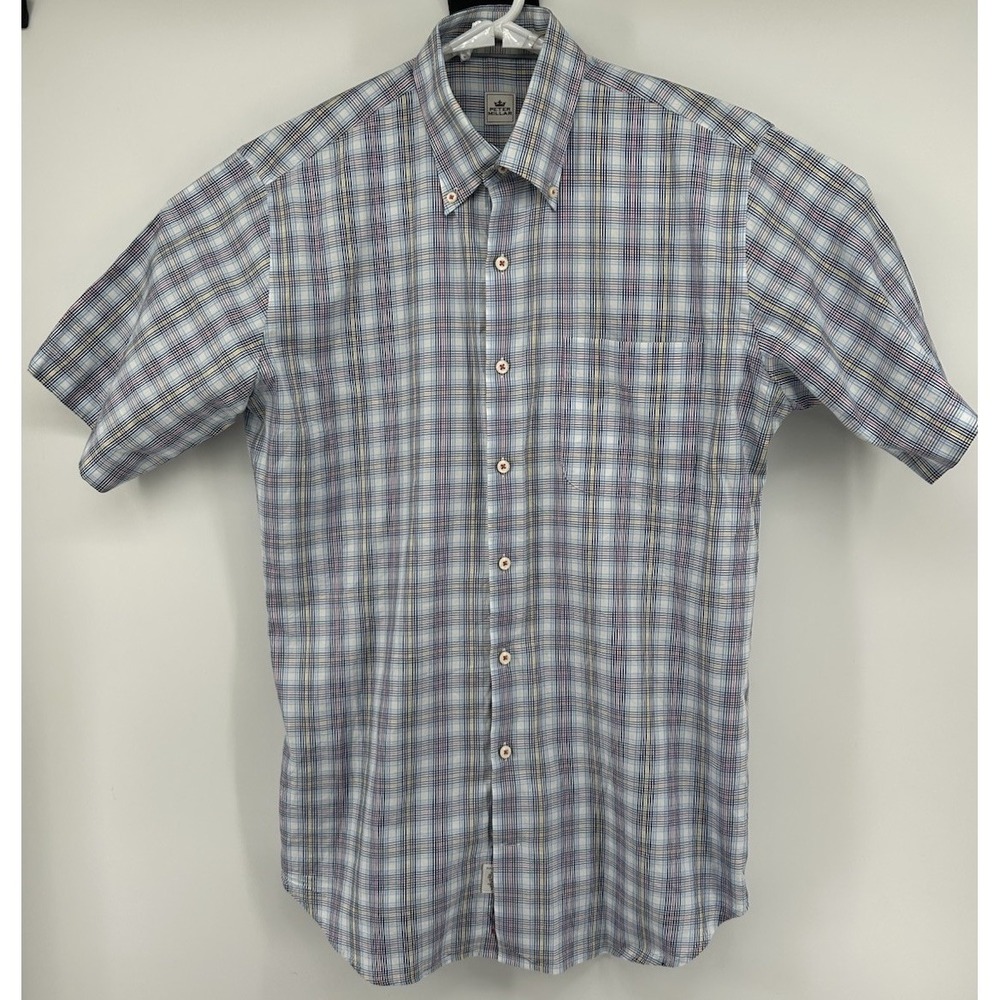 Peter Millar Short Sleeve 100% Cotton Button Down Multicolored Men's Medium